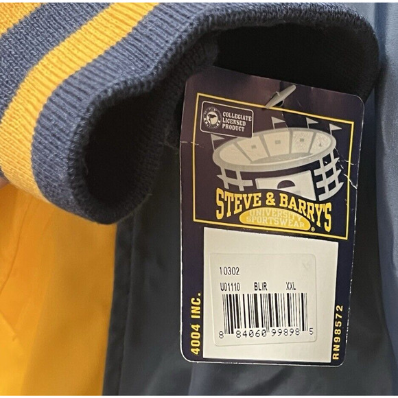 Michigan Wolverines NWT Varsity Jacket Steve & Barrys Mens XXL Vintage READ - Picture 6 of 14